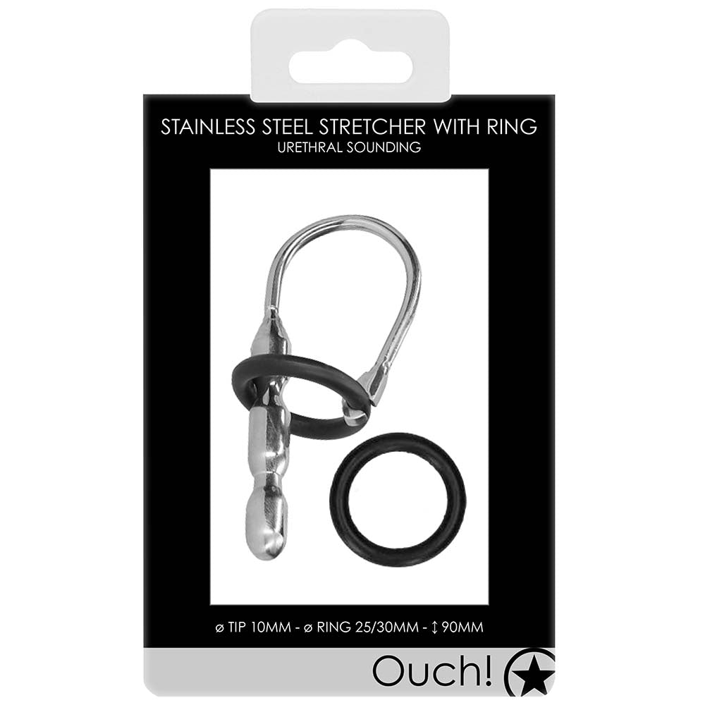 Ouch! 10mm Steel Urethral Sounding Plug with Silicone Ring — Heaven Boutique Winnipeg 6