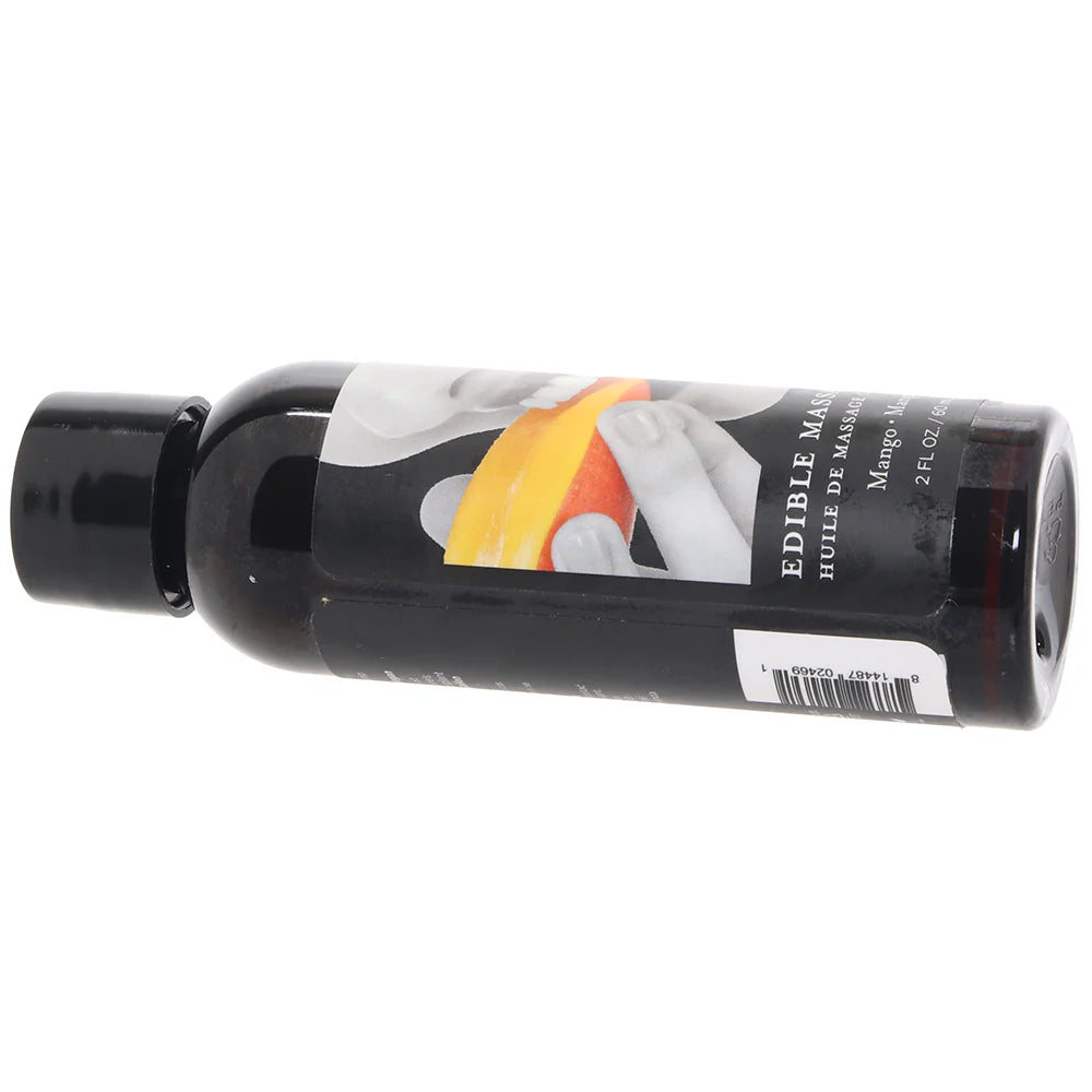 Edible Massage Oil 2oz/60ml in Mango – Winnipeg adult store – close-up view