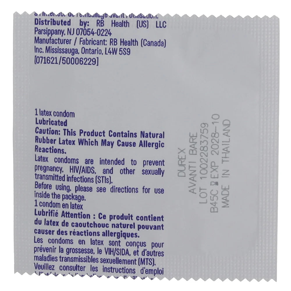 Avanti Bare Latex Condoms in 12 Pack Winnipeg – product detail