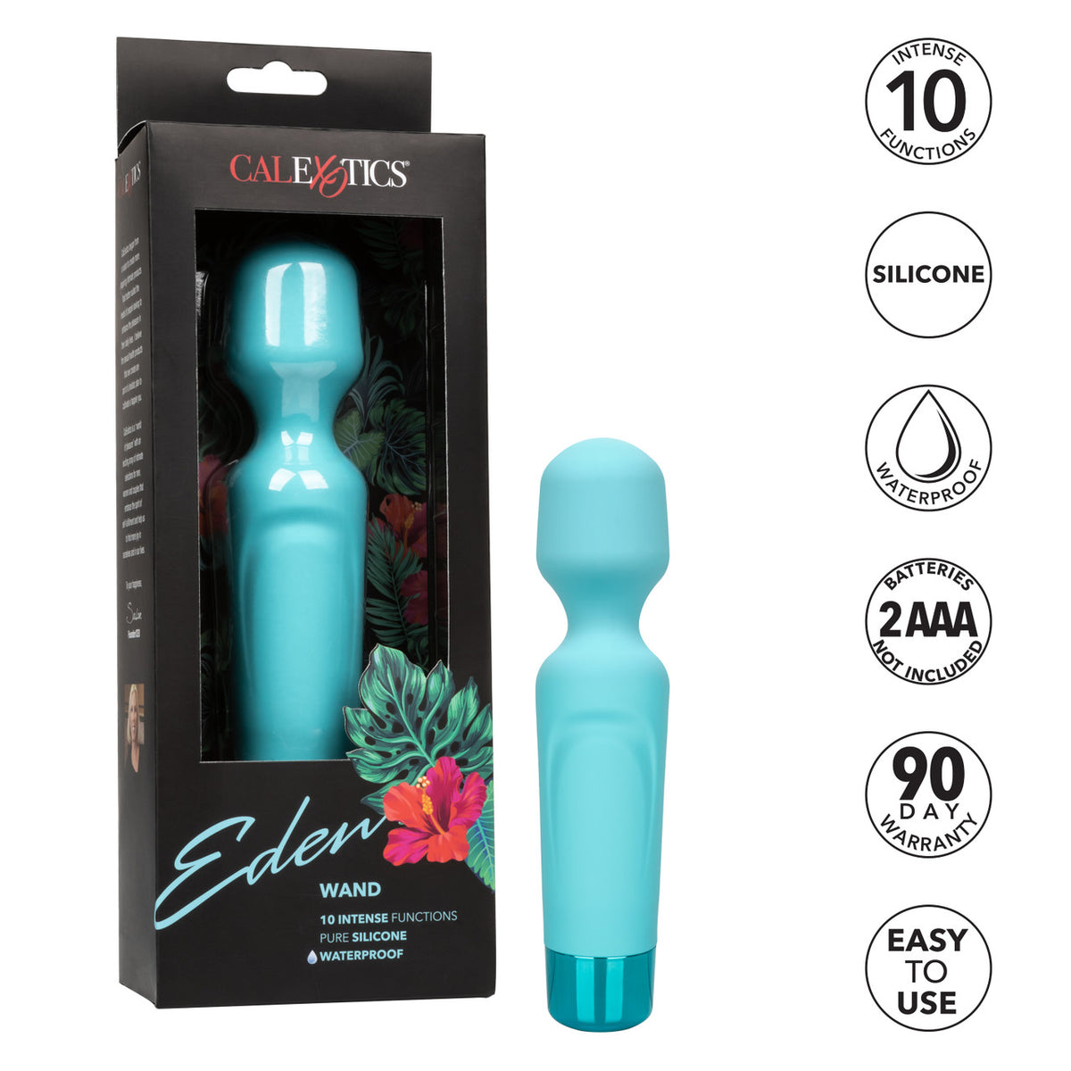 CalExotics Eden Wand — blue silicone wand vibe