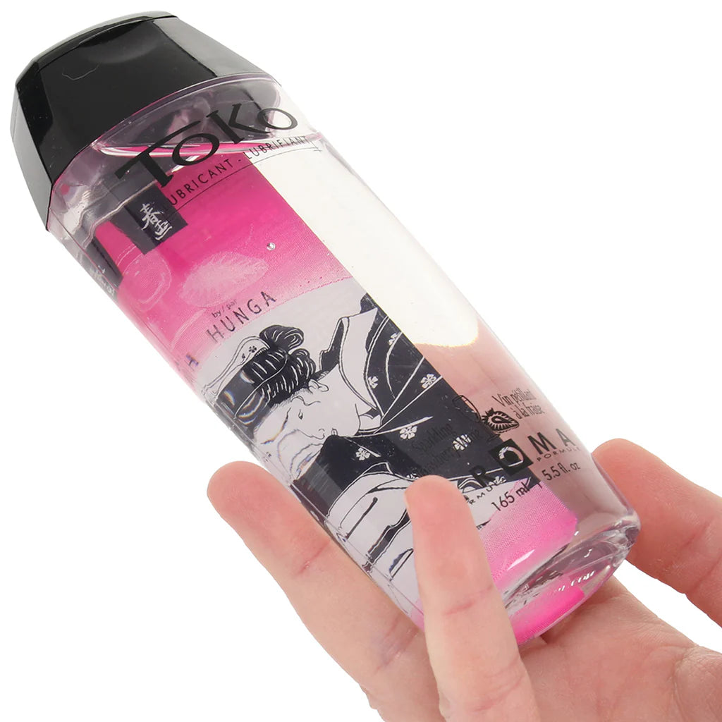 Toko Aroma Flavored Lube 5.5oz/163ml in Strawberry Wine – Heaven Boutique Winnipeg – side view