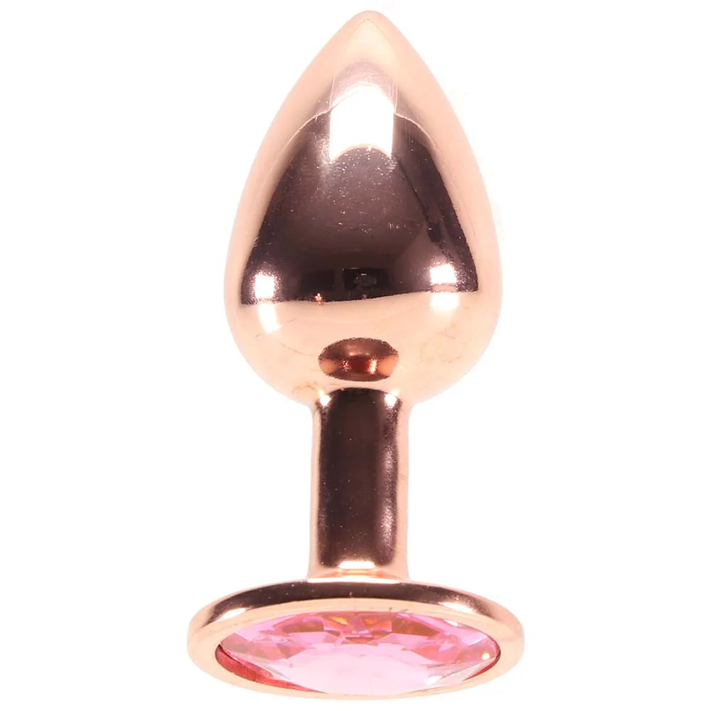 Small Aluminum Plug with Pink Gem in Rose Gold — buy in Winnipeg | Heaven Boutique