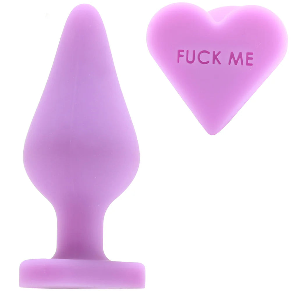 Candy Hearts Do Me Now Small Butt Plug in Purple – Winnipeg – packaging view