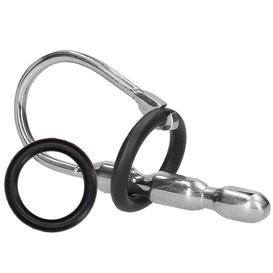 Ouch! 10mm Steel Urethral Sounding Plug with Silicone Ring — Heaven Boutique Winnipeg 1
