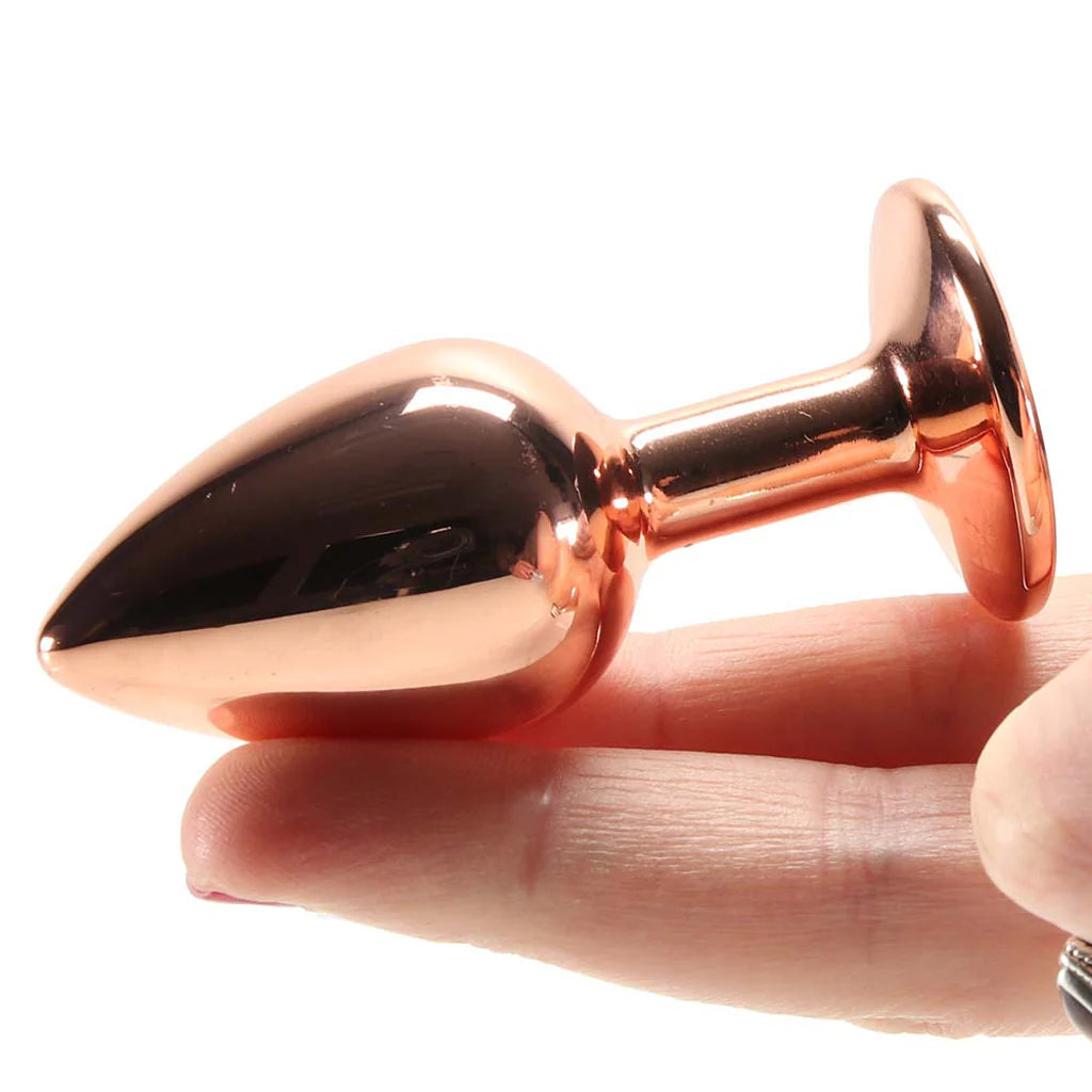 Small Aluminum Plug with Clear Gem in Rose Gold Winnipeg – product detail