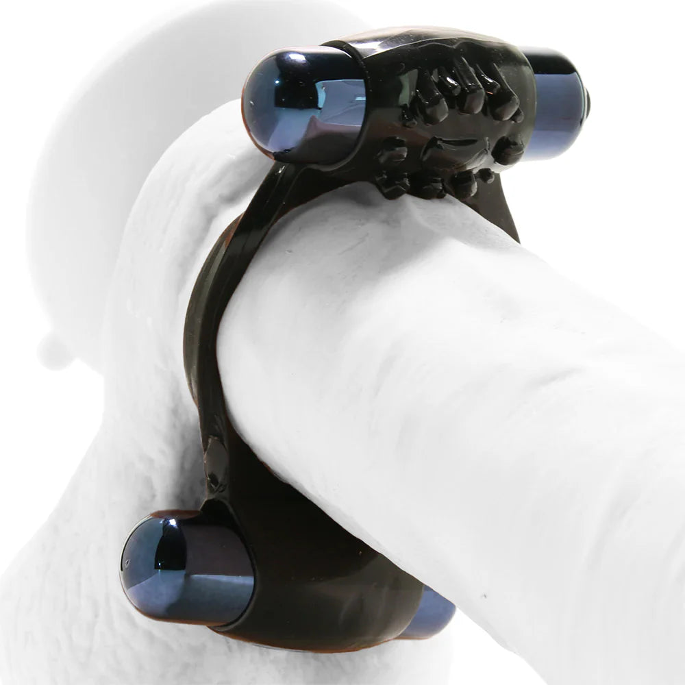 Duo-Vibrating Super Ring in Black – Heaven Boutique Winnipeg – side view