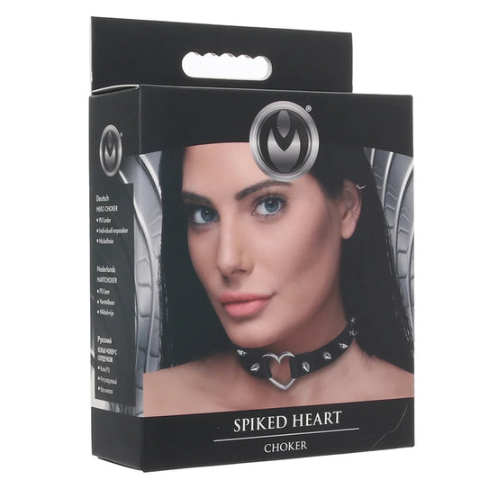 Master Series Spiked Heart Choker in Black — buy in Winnipeg | Heaven Boutique