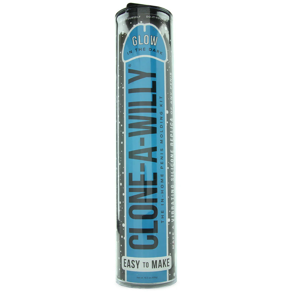 Clone-A-Willy Glow in the Dark in Blue – Winnipeg adult store – close-up view