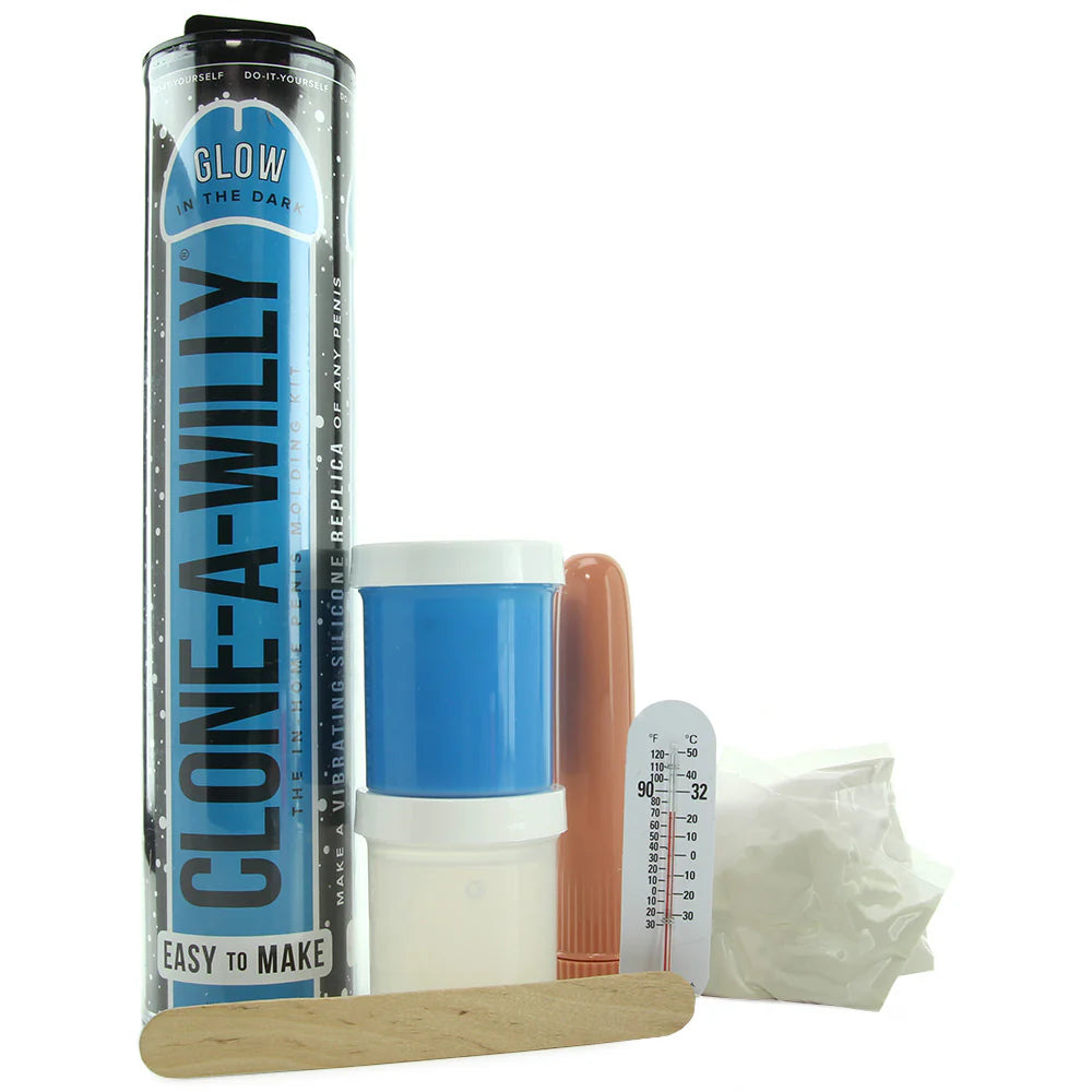 Clone-A-Willy Glow in the Dark in Blue – Winnipeg adult boutique – features