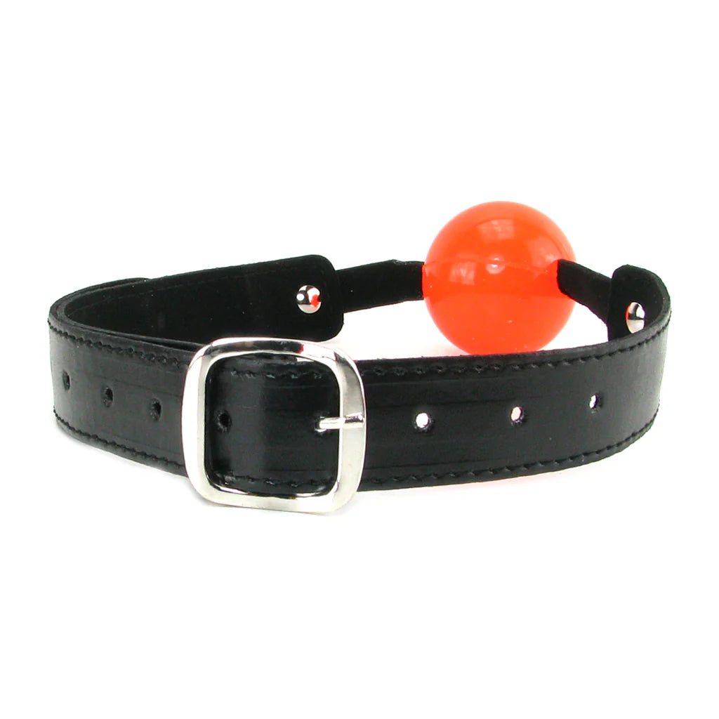 Sex & Mischief Solid Red Ball Gag – Winnipeg adult store – close-up view