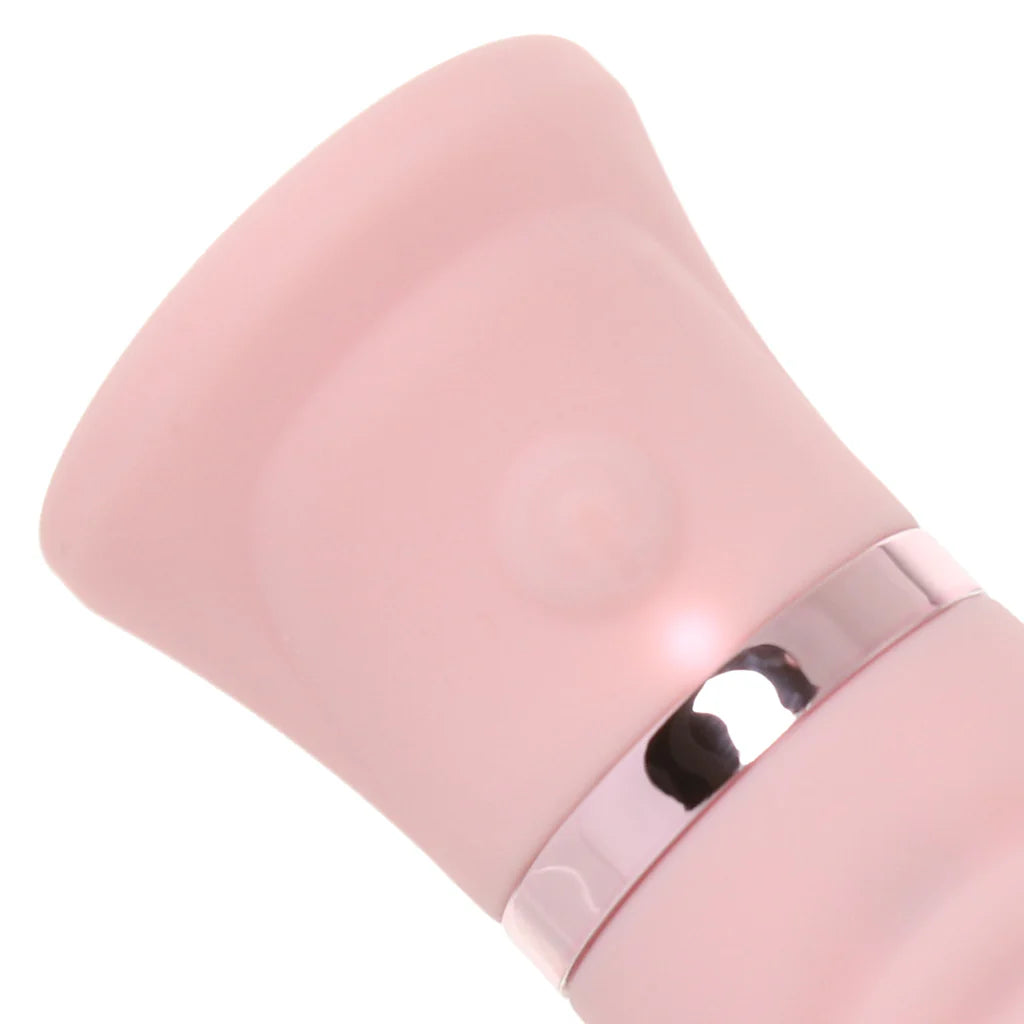Loveline Mystique Ribbed Mini Rabbit Vibe – Winnipeg adult store – close-up view
