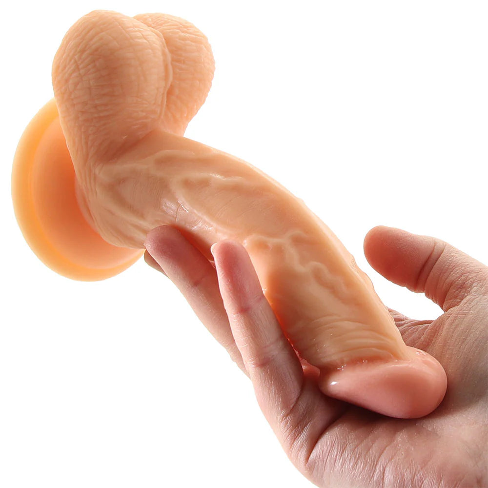 Real Skin Whoppers 6.5 Inch Dildo in Flesh – Heaven Boutique Winnipeg – side view
