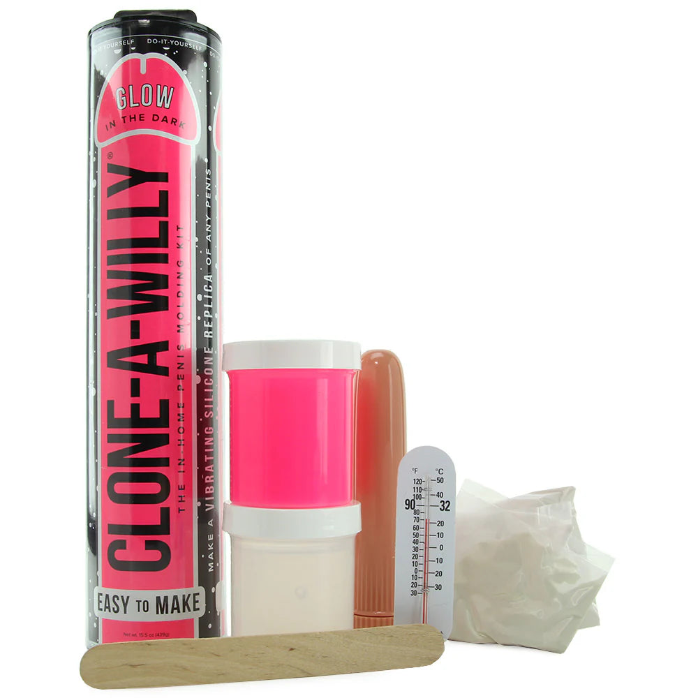 Clone-A-Willy Glow in the Dark in Hot Pink – Heaven Boutique Winnipeg – side view