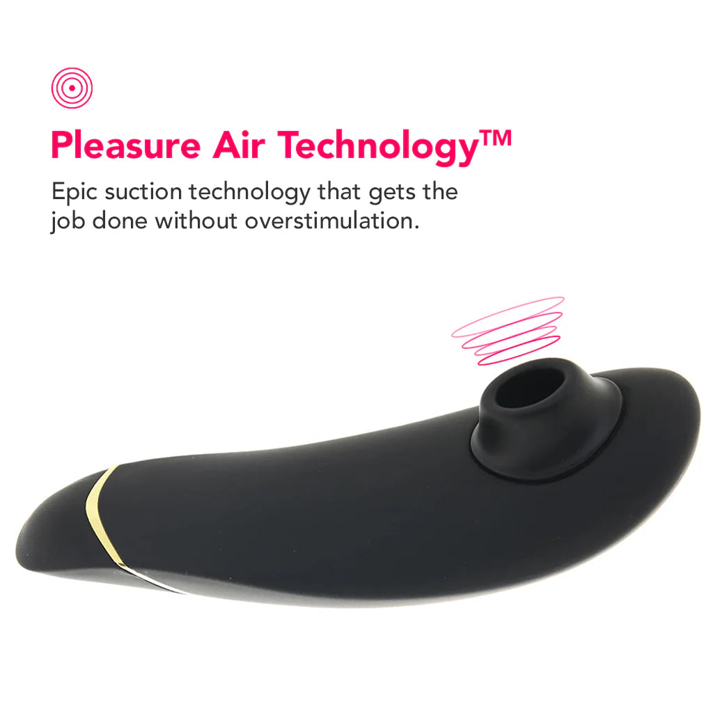 Womanizer Premium 2 Pleasure Air Stimulator in Black – Heaven Boutique Winnipeg – additional angle