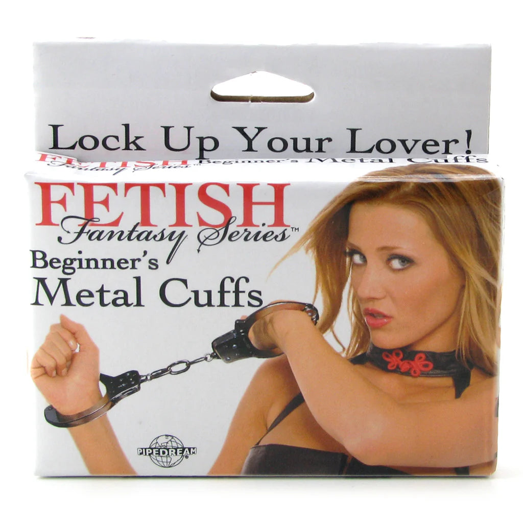 Fetish Fantasy Beginner's Metal Cuffs – Winnipeg adult store – close-up view