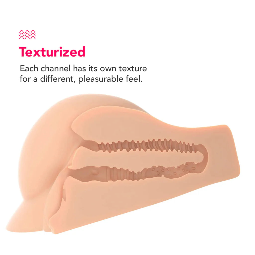 PDX Plus Perfect Ass Masturbator in Light – Heaven Boutique Winnipeg – side view