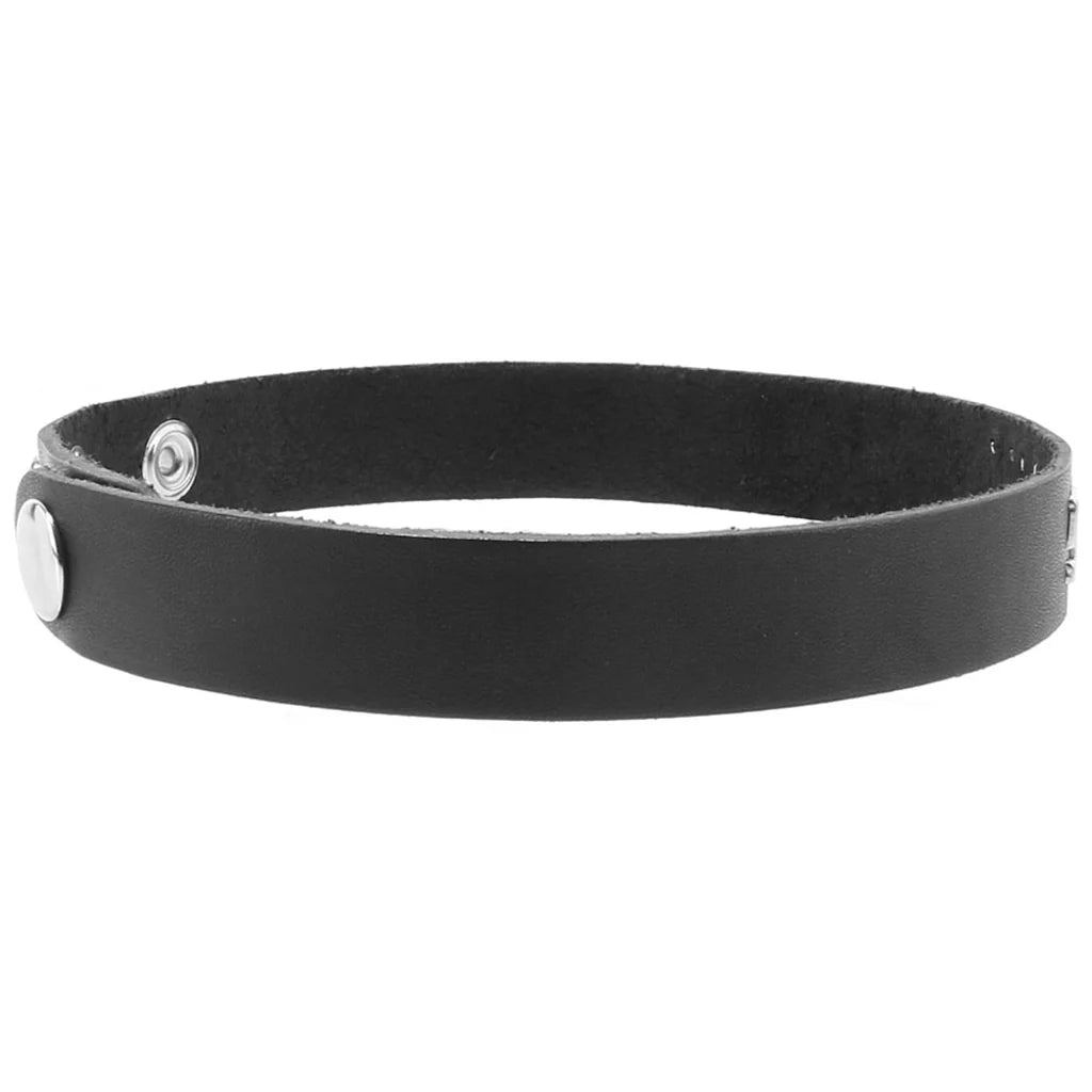 F**k Me Leather Word Band Collar – Heaven Boutique Winnipeg – side view