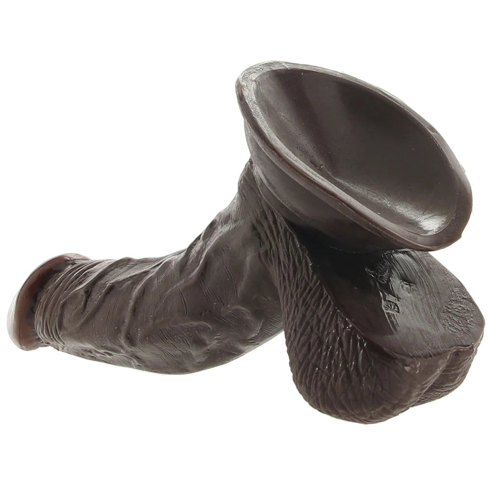 Real Skin Whoppers 6.5 Inch Dildo in Brown – Winnipeg adult store – close-up view