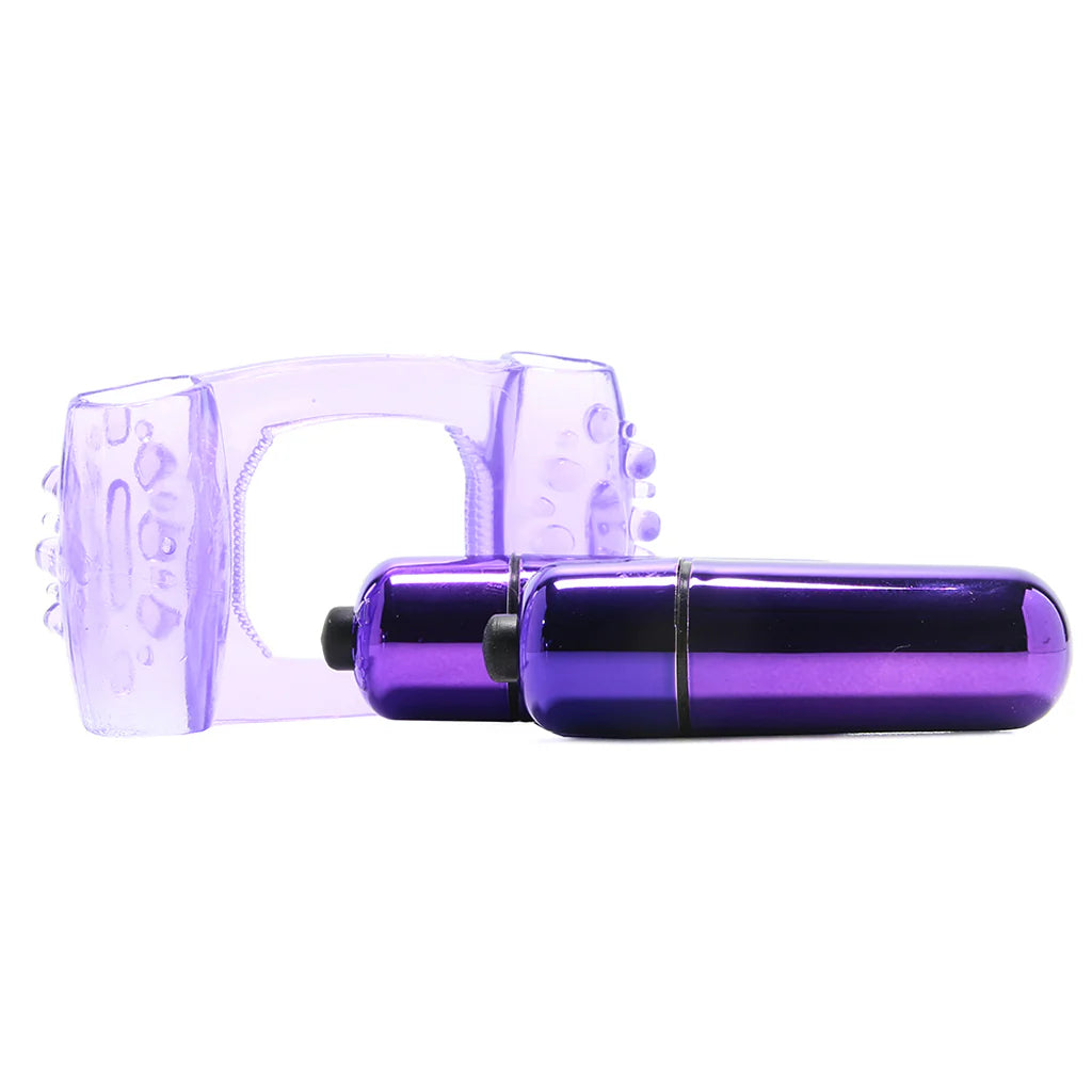 Duo-Vibrating Super Ring in Purple – Winnipeg adult store – close-up view