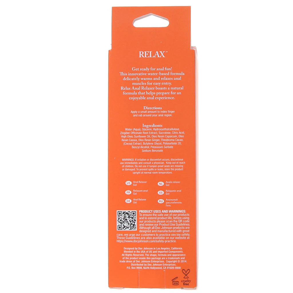 Relax Anal Relaxer in 2oz/56g - 2oz/56g – Winnipeg adult store – close-up view