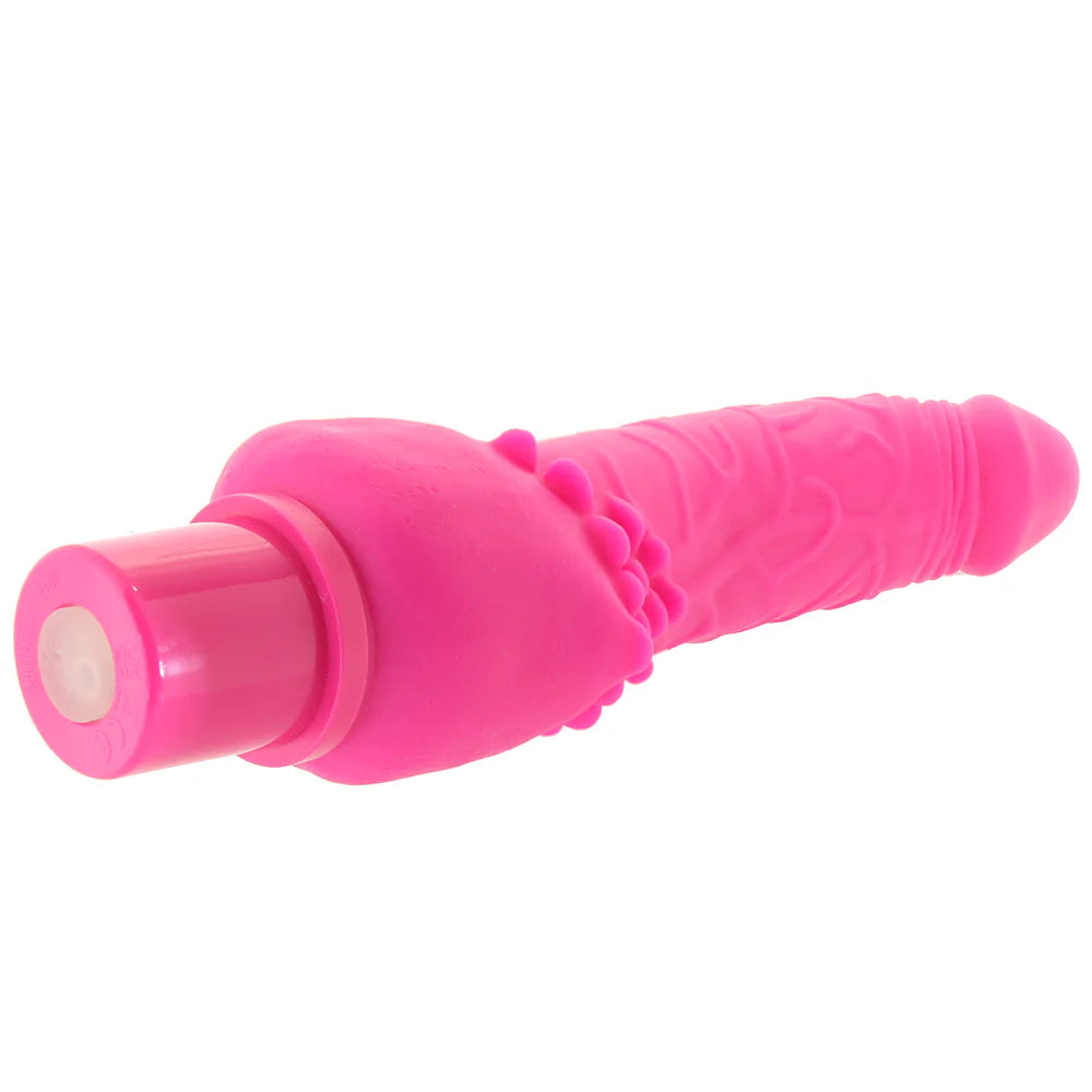 Power Stud Rechargeable Cliterrific Vibe in Pink – Winnipeg adult store – close-up view