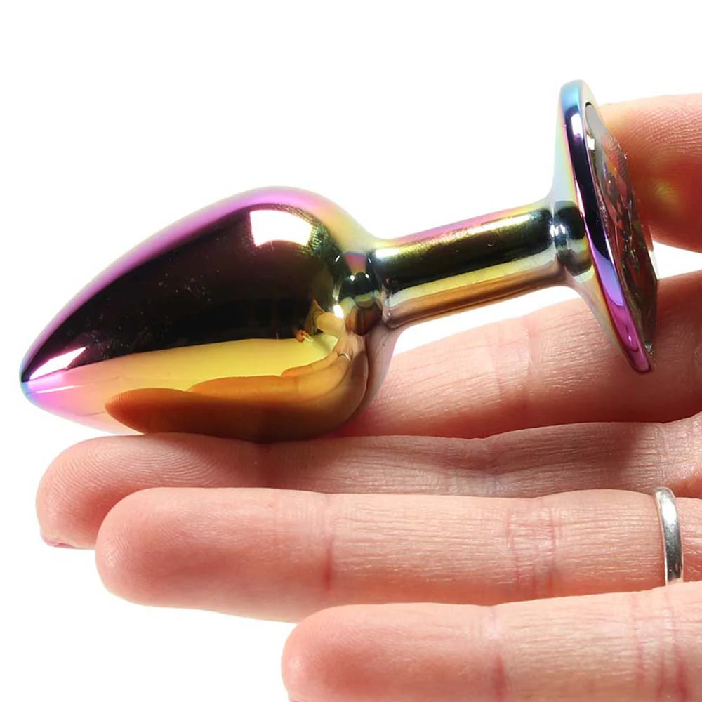 Small Aluminum Plug with Rainbow Gem in Multicolor Winnipeg – product detail