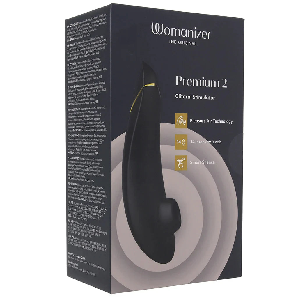 Womanizer Premium 2 Pleasure Air Stimulator in Black — buy in Winnipeg | Heaven Boutique