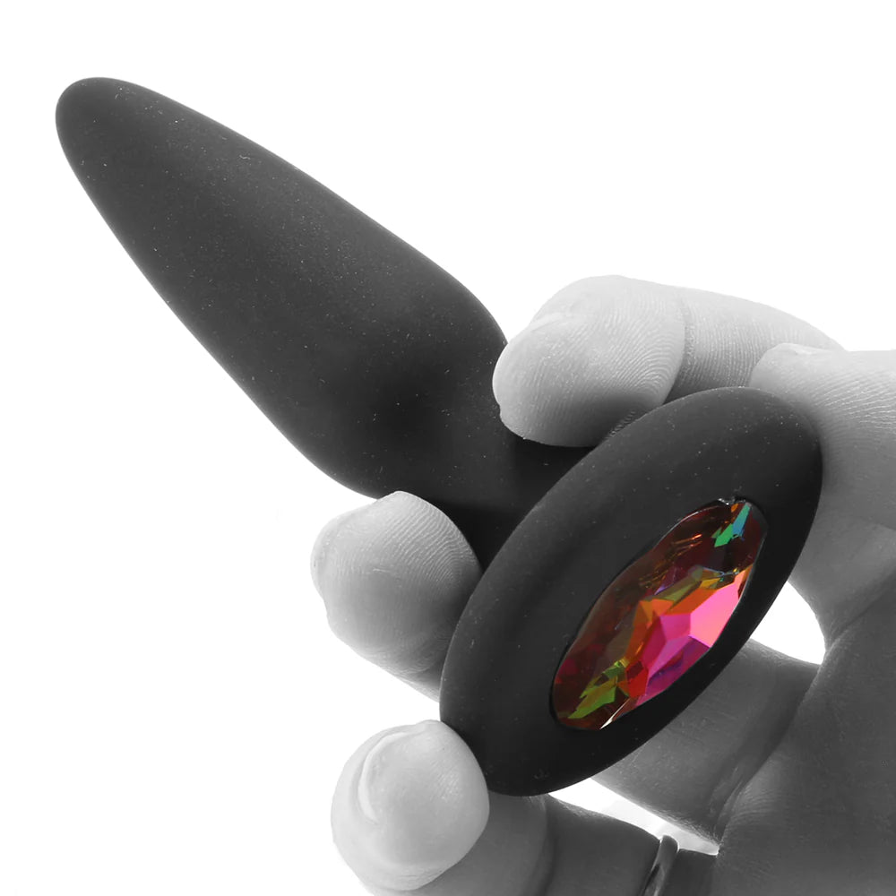 Glams Mini Rainbow Gem Silicone Butt Plug – Heaven Boutique Winnipeg – side view