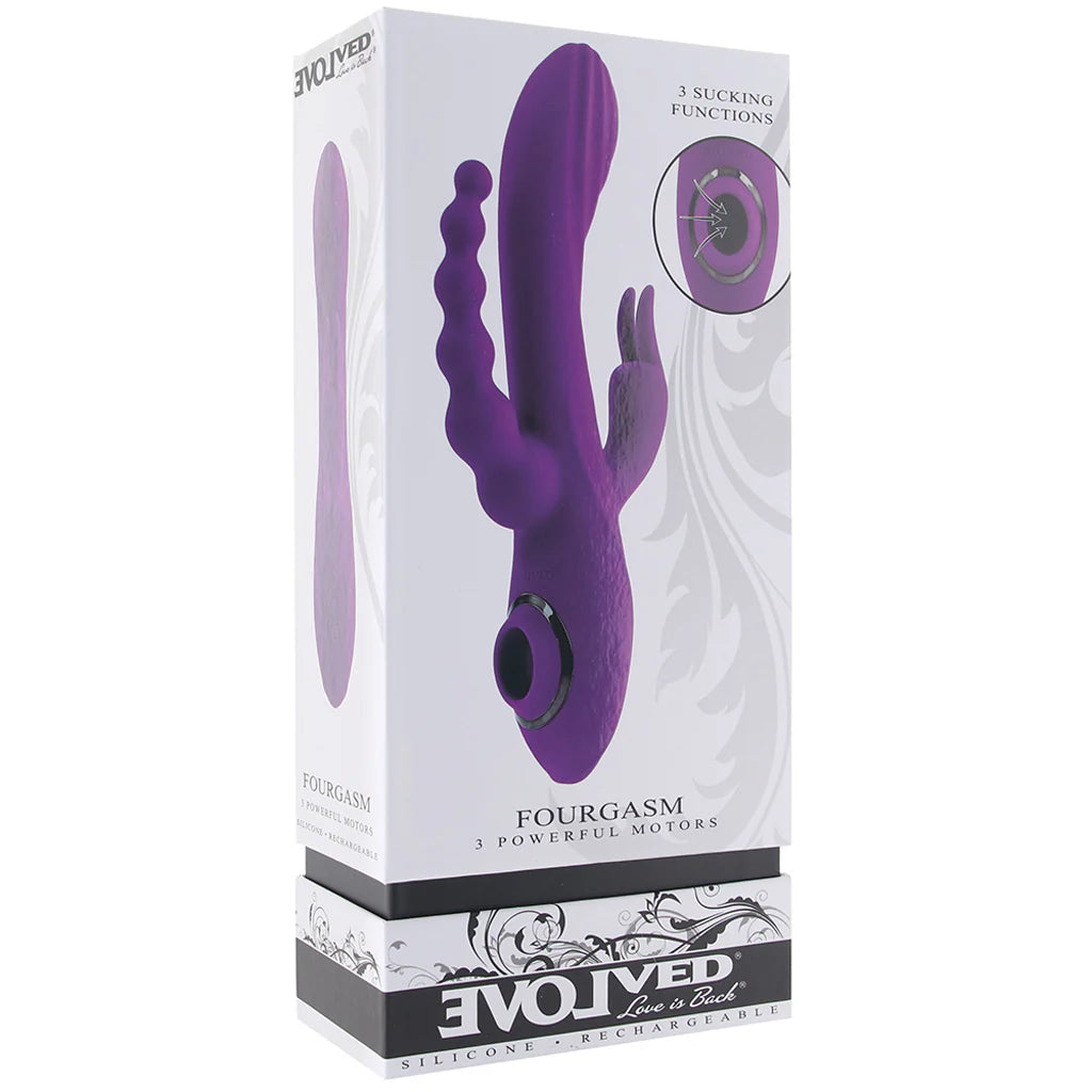Fourgasm Triple Stimulator Sucking Rabbit Vibe in Purple — buy in Winnipeg | Heaven Boutique