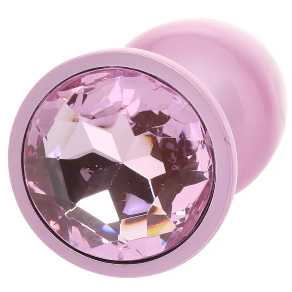 Rear Assets Pink Metal Butt Plug in Small - Small – Winnipeg adult store – close-up view