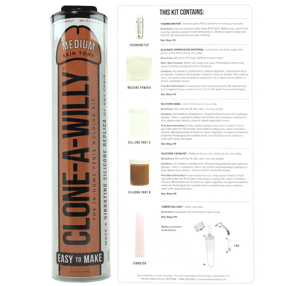 Clone-A-Willy Vibrating Kit in Medium – Winnipeg adult store – close-up view