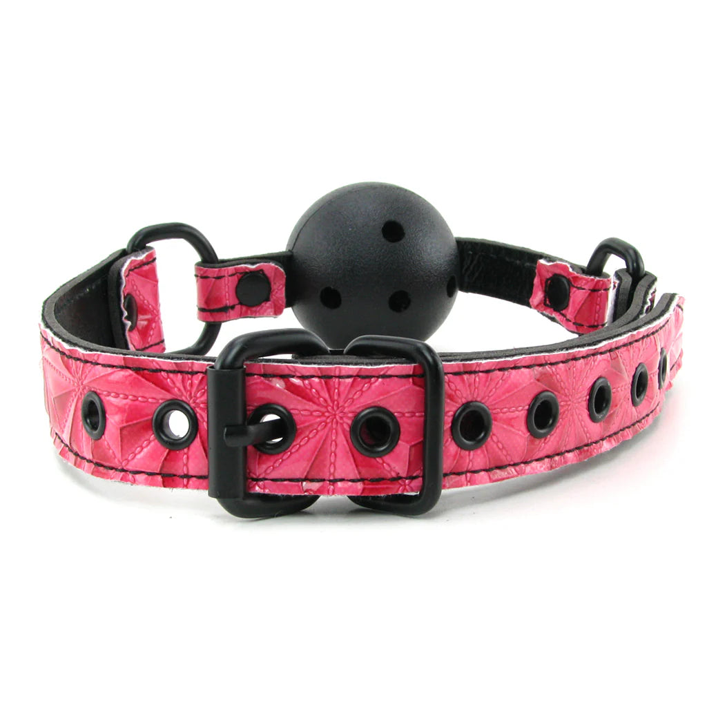 Sinful Ball Gag in Pink – Winnipeg adult store – close-up view