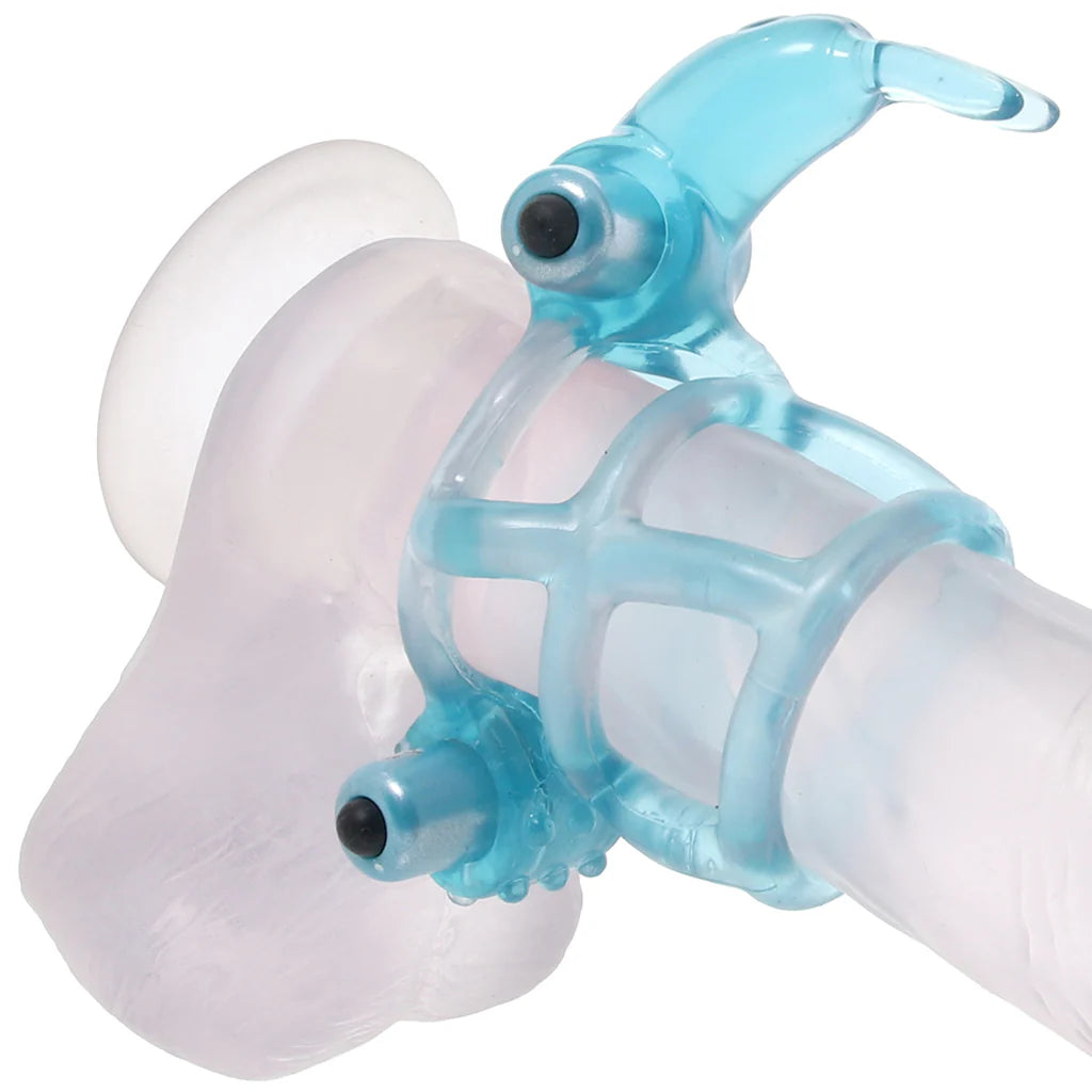 Double Trouble Vibrating Support System in Blue – Winnipeg adult boutique – features