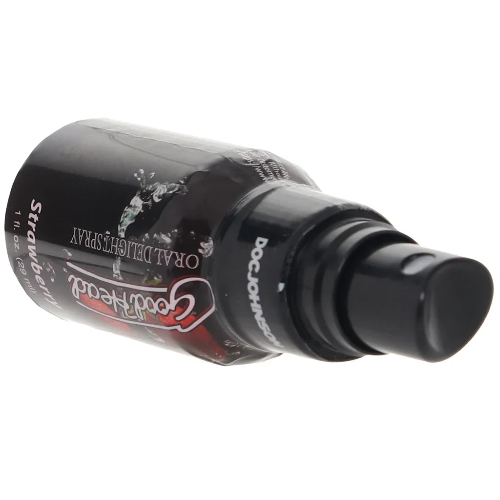 GoodHead Oral Delight Spray 1oz in Strawberry – Winnipeg adult shop – in use view