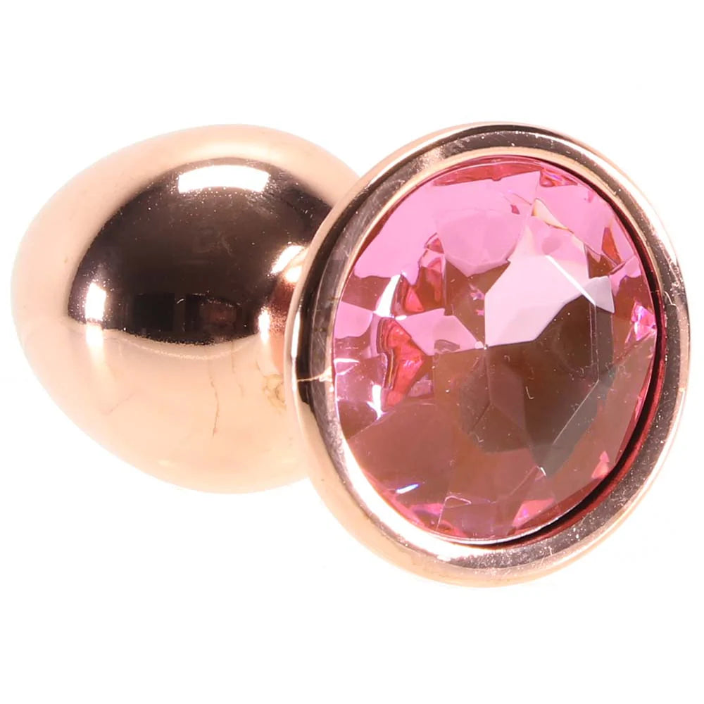 Small Aluminum Plug with Pink Gem in Rose Gold Winnipeg – product detail