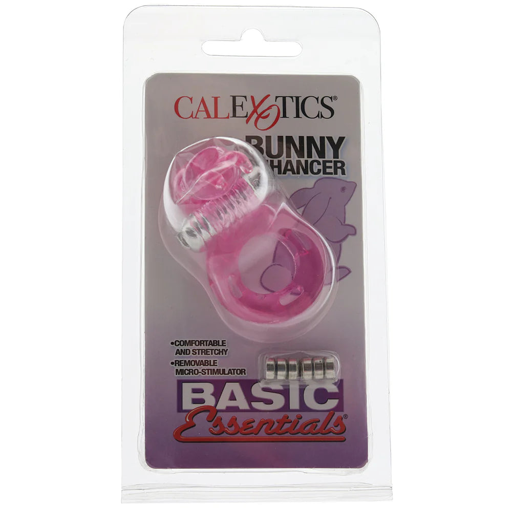 Basic Essentials Bunny Enhancer Vibrating Cock Ring – Winnipeg adult store – close-up view