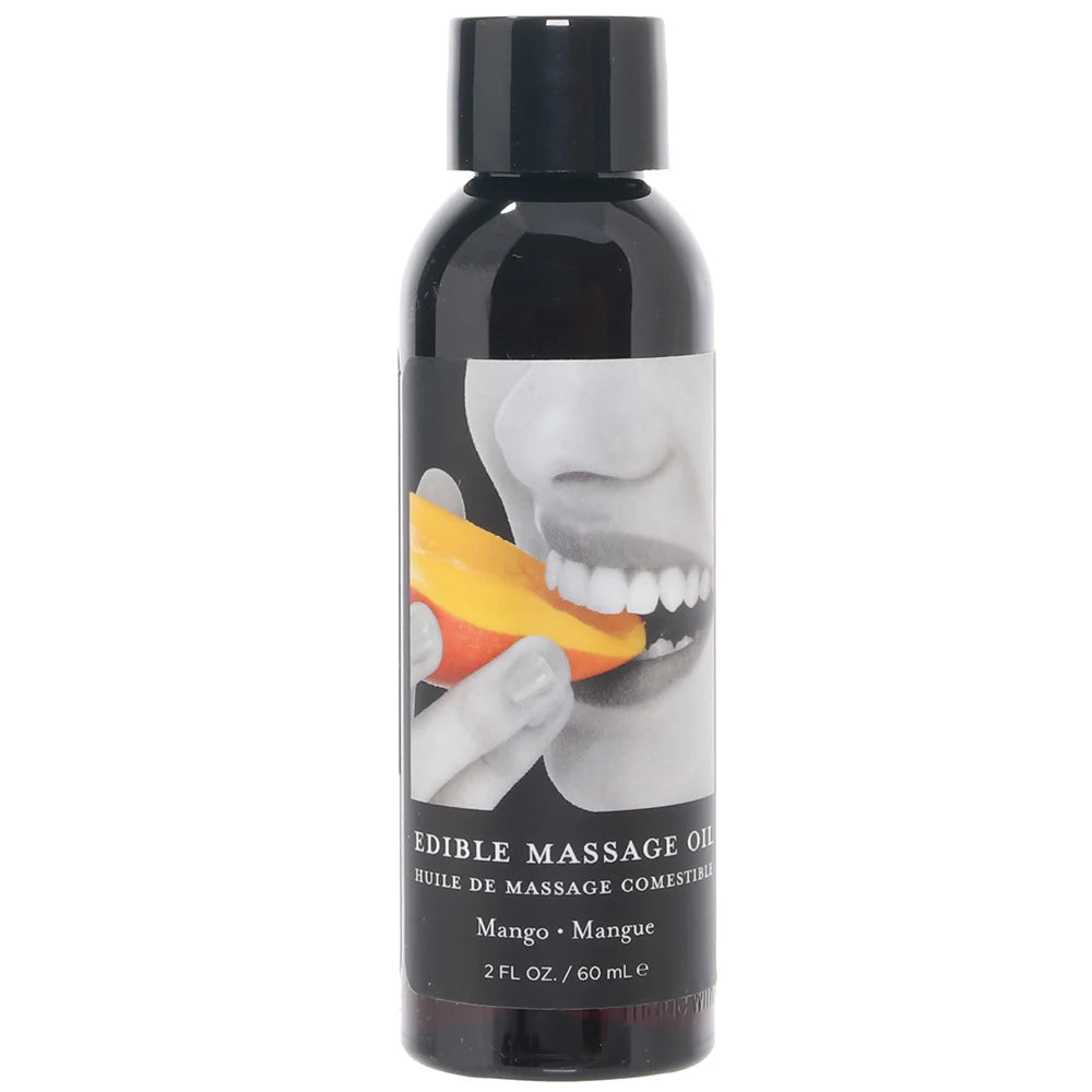 Edible Massage Oil 2oz/60ml in Mango – Heaven Boutique Winnipeg – side view