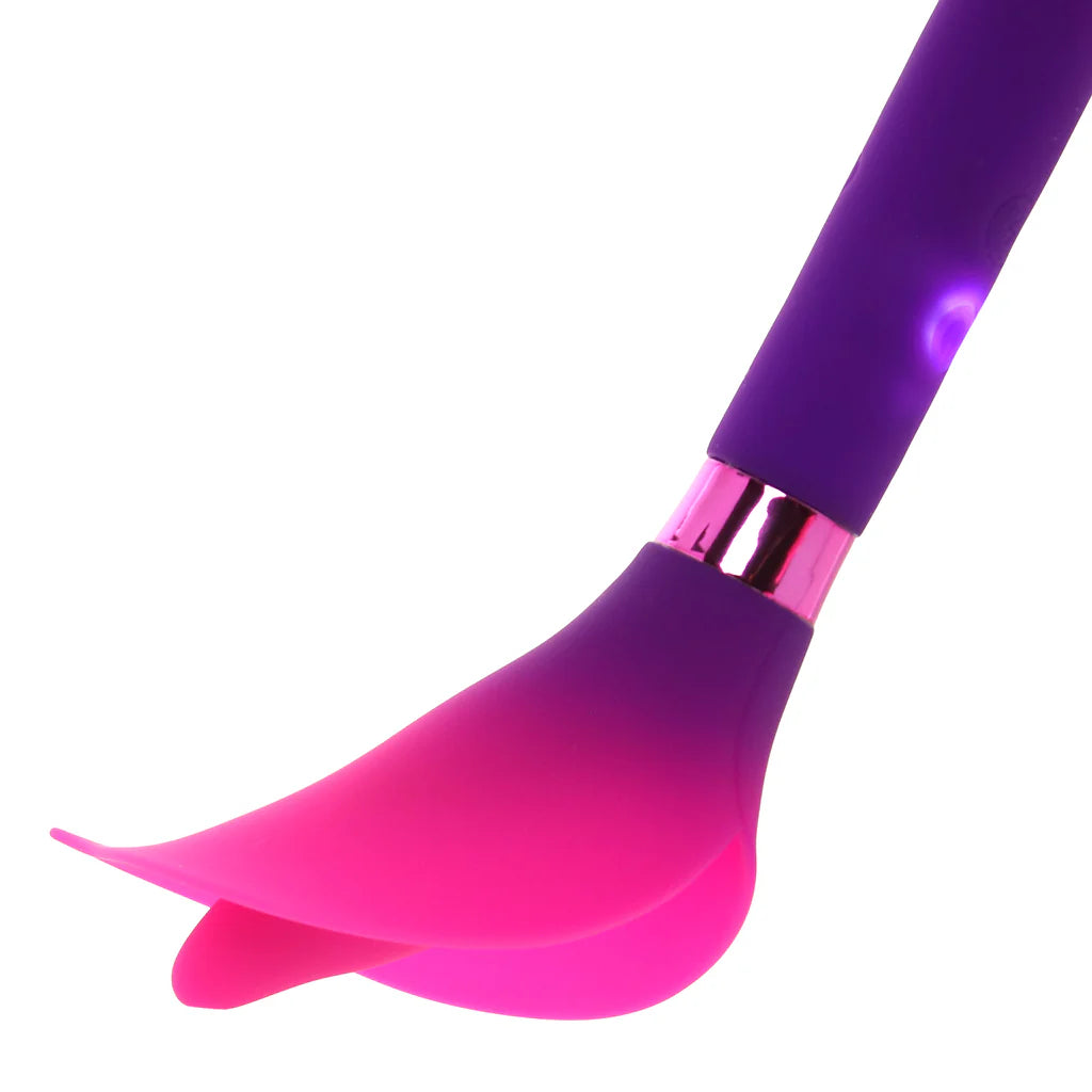 Vala Fiercely Powerful Silicone Flower Vibe in Purple – Winnipeg adult store – close-up view