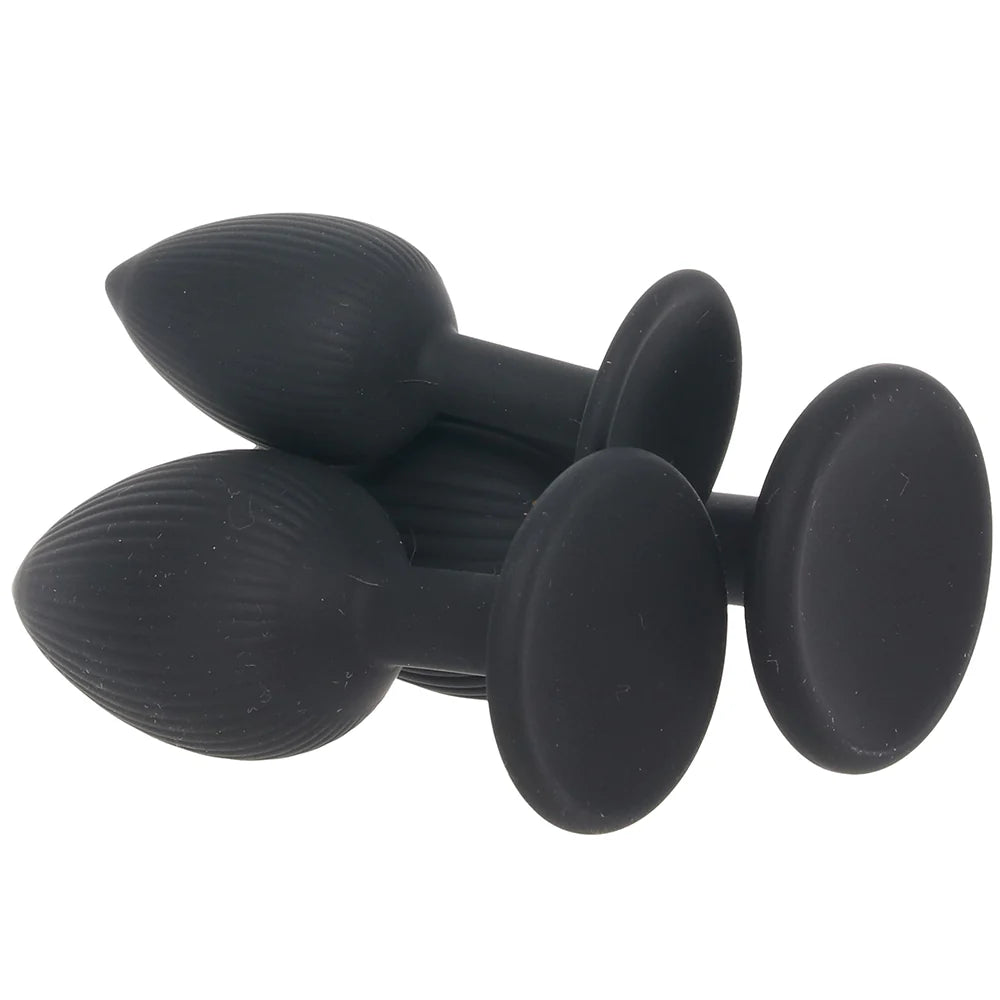 Renegade Triple Ace Silicone Butt Plug Kit – Winnipeg adult store – close-up view