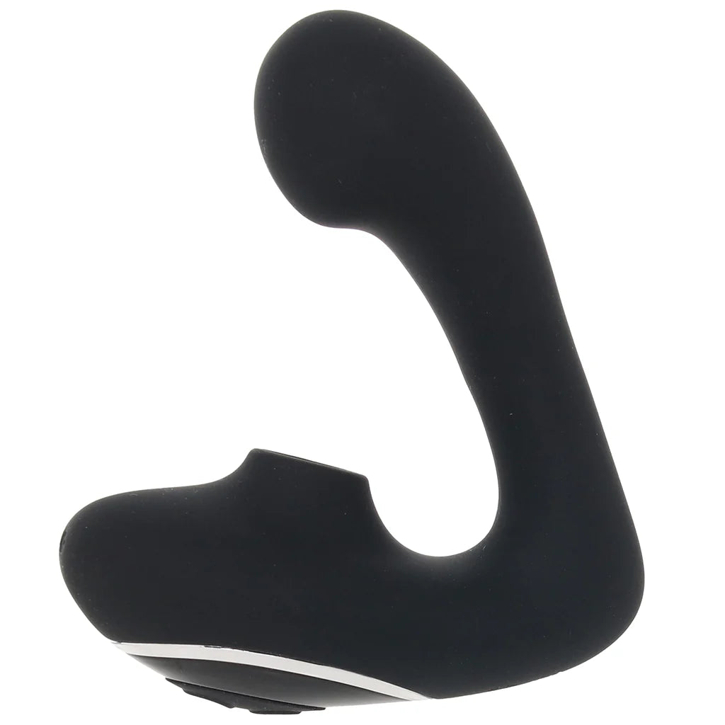 Greedy Girl Duet Stimulator with Clitoral Suction – Heaven Boutique Winnipeg – side view