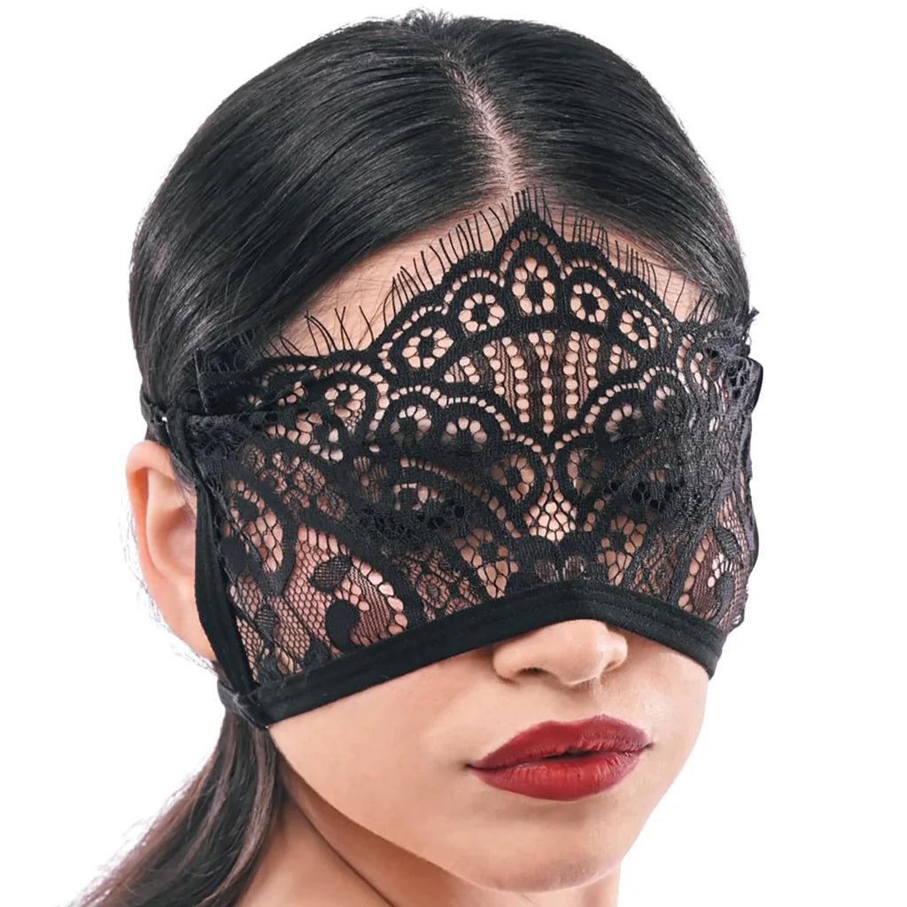 S&M Veiled Vision Lace Blindfold – Winnipeg adult store – close-up view