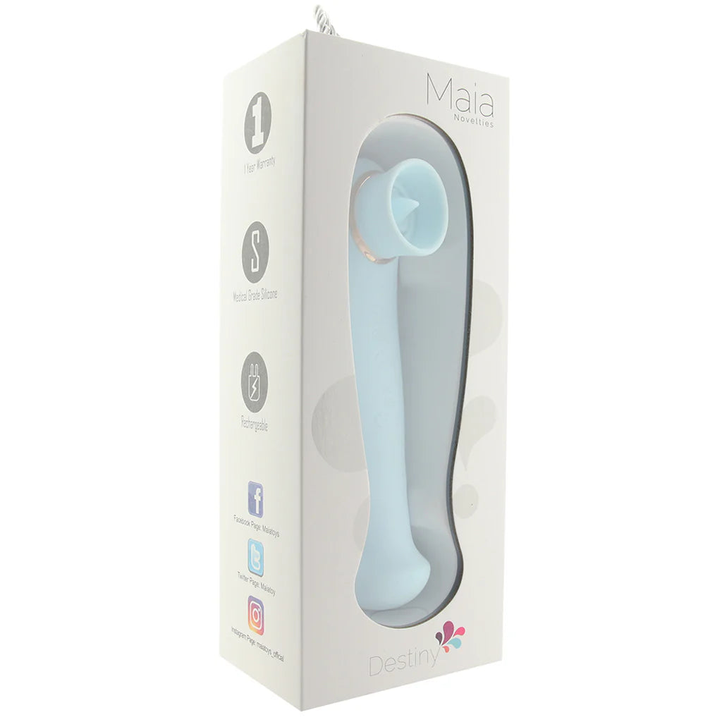 Destiny Sucking, Flickering and Vibrating Massager in Blue — buy in Winnipeg | Heaven Boutique