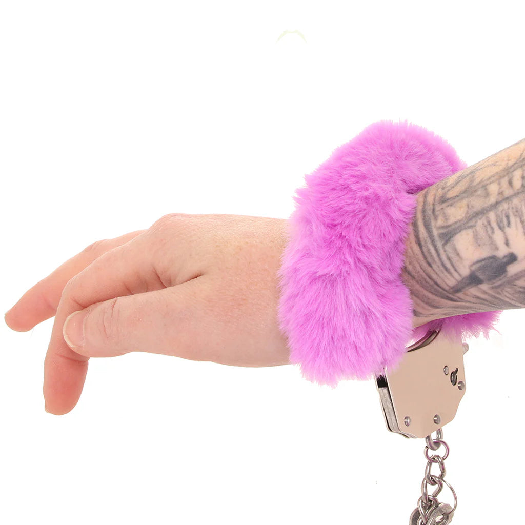 Ouch! Heavy Duty Fluffy Cuffs in Purple – Winnipeg adult boutique – features