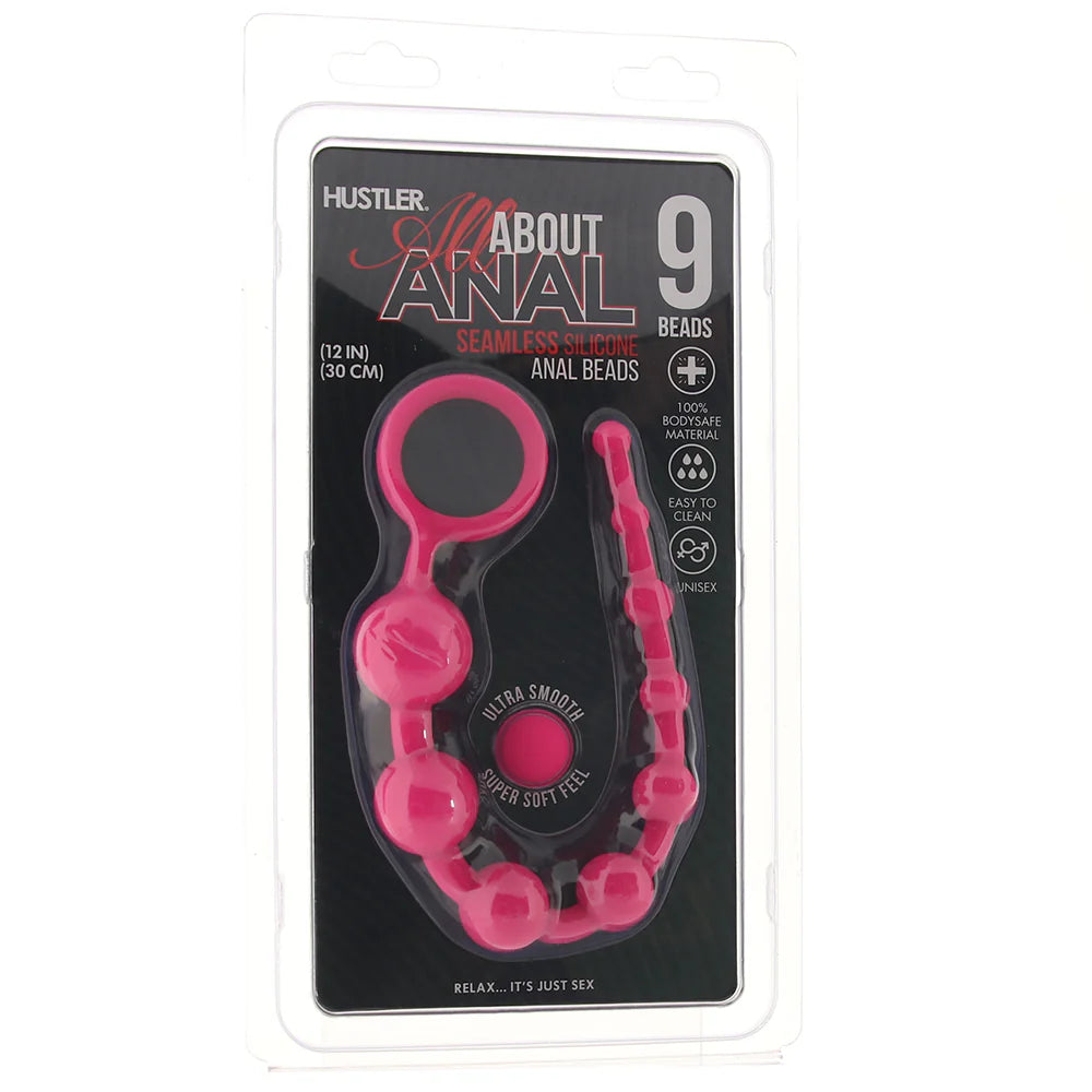 All About Anal Seamless Anal Beads in Pink – Winnipeg adult store – close-up view