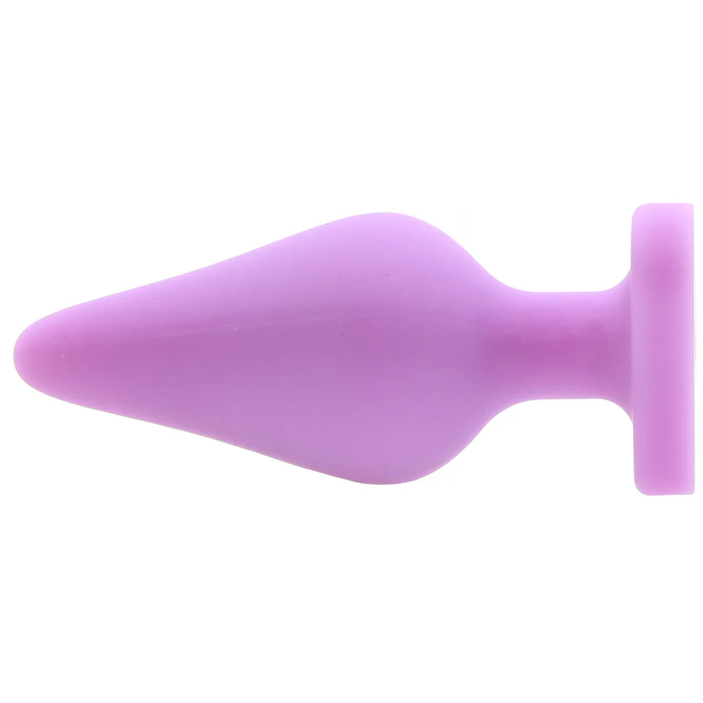 Candy Hearts Do Me Now Small Butt Plug in Purple – Heaven Boutique Winnipeg – side view