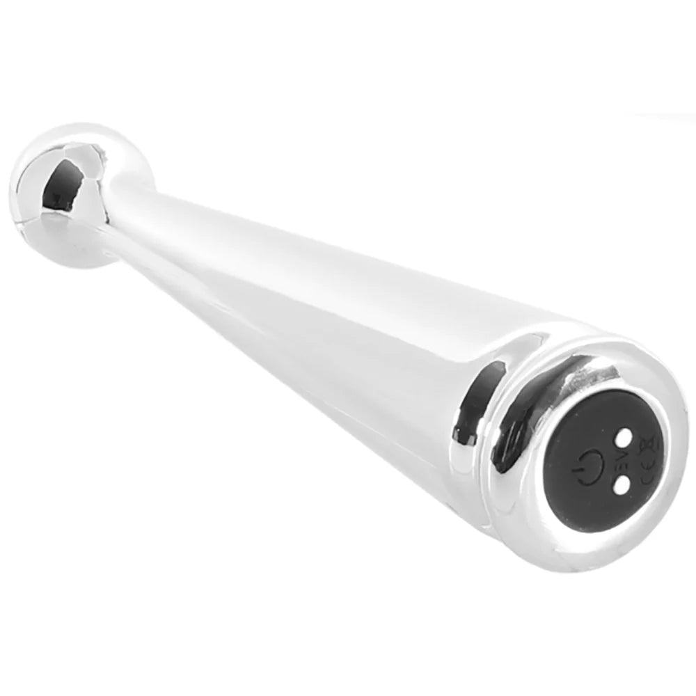Tease Me Rechargeable Metal Vibe – Winnipeg adult store – close-up view