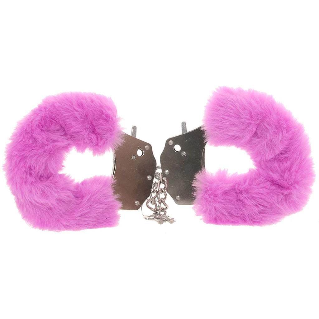 Ouch! Heavy Duty Fluffy Cuffs in Purple – Heaven Boutique Winnipeg – side view
