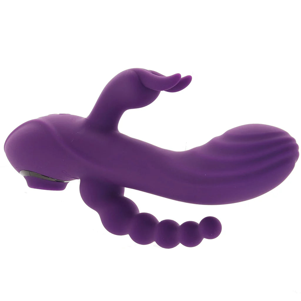 Fourgasm Triple Stimulator Sucking Rabbit Vibe in Purple – Winnipeg adult boutique – features