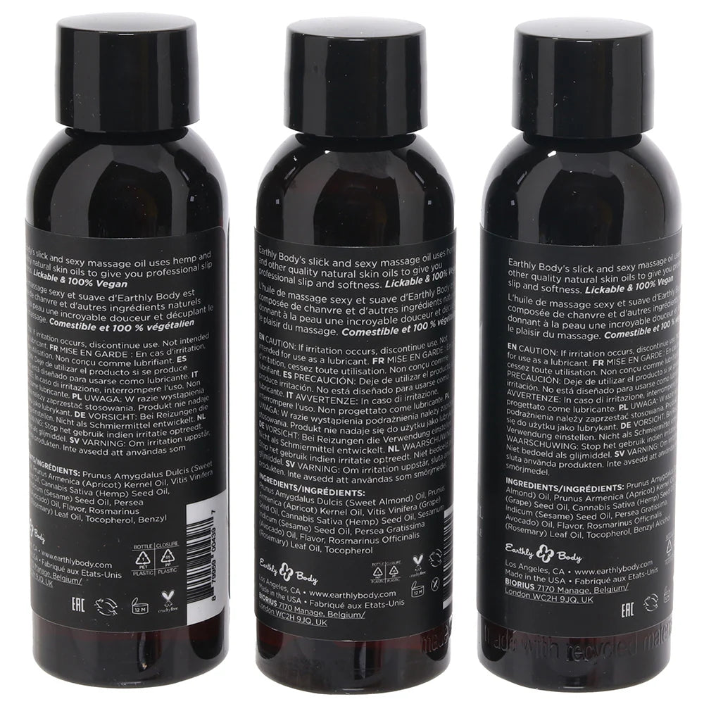 Edible Massage Oil Gift Set in Tropical – Winnipeg adult store – close-up view