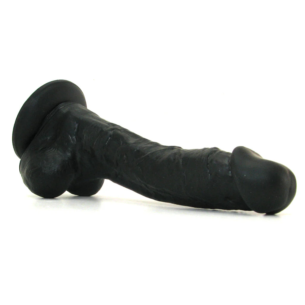 Small Silicone Colours Dildo in Black – Heaven Boutique Winnipeg – side view